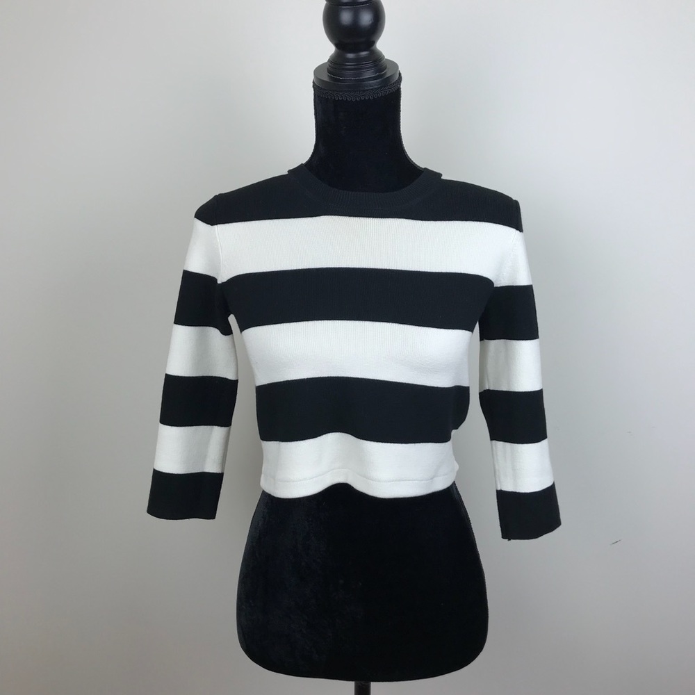 Theory Prosecco Harmona S striped crop top - Picture 2 of 6